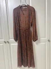 ユニクロ シャバン プリーツ 横糸 ロング丈ワンピース 未使用