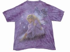 USA製 THE MOUNTAIN 天使 フェアリープリント タイダイTシャツ XL アメリカ古着