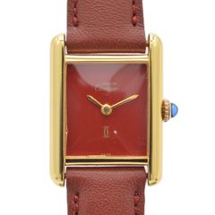 CARTIER カルティエ マストタンク  GP/革 手巻き  レディース腕時計 【中古】