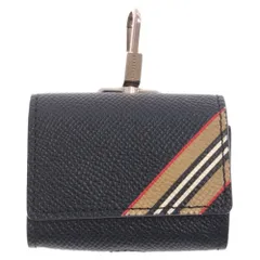 BURBERRY (バーバリー) アイコンストライプ レザーケース AirPods Pro用 ブラックのサムネイル
