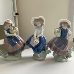【美品✨3体セット】リヤドロ　甘い花の香り　きれいな花ばかり　春が来た　陶器人形 美品✨3体セット】リヤドロ 甘い花の香り きれいな花ばかり 春が