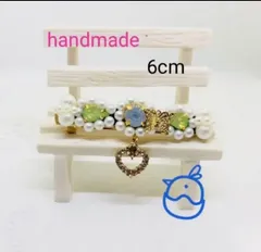 ★ハートチャームの蝶々 バレッタ 6cm ★A-452