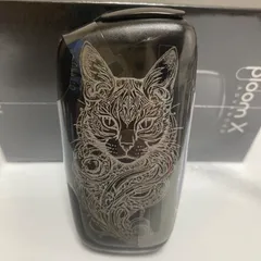 トライバル キャット デザイン レーザー加工 プルームエックス Ploom X アドバンスド 本体 ブラック 黒 新型 猫 新品 未使用 送料無料 オリジナル カスタム 可愛い かわいい カワイイ お洒落 おしゃれ オシャレ