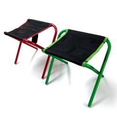 コンパクトチェア　アウトドア　グリーン＆レッド　2点セット
