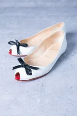 Christian Louboutin　クリスチャン ルブタン　リボン付きフラットパンプス