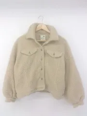 ◇ earth music&ecology 長袖 ボア ジャケット サイズ F ベージュ レディース E  【1304240000363】