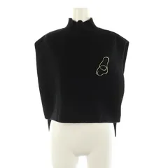 スナイデル SNIDEL 畦ニットベスト ハイネック プルオーバー ブローチ付 ONE 黒 ブラック /MY ■OS