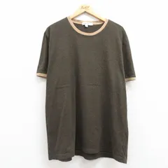 XL/古着 カルバンクライン 半袖 ブランド Tシャツ メンズ ワンポイントロゴ 大きいサイズ コットン クルーネック 濃ベージュ系 カーキ 霜降