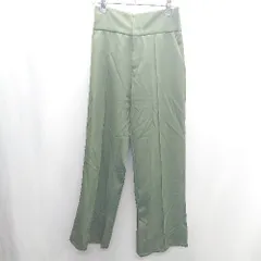 ◇ Θ VANNIE U ヴァニーユー ウエストの後ろ部分に紐 ワイドパンツ スラックス サイズF カーキ レディース E  【1409240033622】