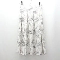 ◇ ⊂ tocco closet トッコ クローゼット 花柄 膝丈 フレア スカート サイズM ホワイト系 レディース E  【1504240024769】