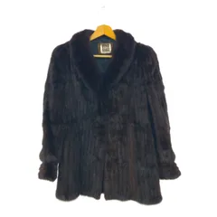 SAGA MINK サガミンク  毛皮コート  ブラウン ハーフファーコート 裏地バラ柄  レディース　240001085125