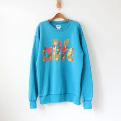alife エーライフ クルースウェット リーフカモ柄ロゴプリント カナダ製 ティールブルー XL （w-1743）のサムネイル