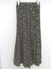 ◇ fifth フィフス 総柄 ロング ギャザー スカート ブラック マルチ レディース E  【1302040000521】