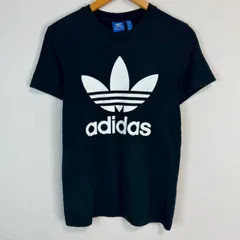 adidas Originals アディダスオリジナルス Tシャツ 半袖 クルーネック トレフォイルロゴ デカロゴ ブラック Sサイズ メンズ 古着 ストリート スポーツMIX