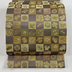 B68 正絹 西陣織 箔屋清兵衛 名物裂文様 六通袋帯 着物 正絹西陣織袋帯 【陰山織物謹製・箔屋清兵衛】 全通 お茶席