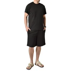 ルームウエア 《ブラック》 新品 未使用 上下セット メンズ パジャマ 半袖Tシャツ ハーフパンツ 吸汗速乾 ドライ 【G3U】【ゆうパケット】 ファッション