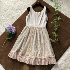 グレースコンチネンタル　チュールレース　ノースリーブ　ドレスワンピース　38サイズ GRACE CONTINENTAL Aライン フレア 日本製