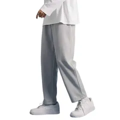 スウェット パンツ メンズ L.XL.2XL くるぶし丈 テーパード イージー ウエストゴム 紐 美脚シルエット ワイド 春秋冬 ロング 大きいサイズ スラックス おしゃれ 大人カジュアル かっこいい きれいめ 伸縮 通勤通学 履きやすい 黒 ブラック グレー