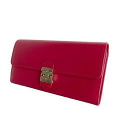 未使用】YSL イヴ・サンローラン 長財布 レザー がま口 レッド