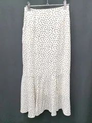 ◇ NICE CLAUP ナイスクラップ ドット 水玉 ロング マーメイド スカート サイズF ホワイト ブラック レディース P  【1408200049284】