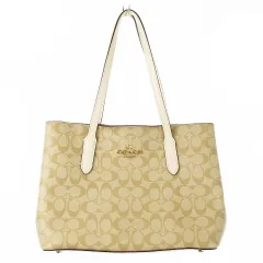 コーチ COACH アベニュー キャリーオール トートバッグ PVC レザー 革 シグネチャー ベージュ F48735 /CK8 ■GY18