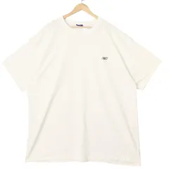 特大 Reebok リーボック クルーネック半袖Tシャツ メンズUS-5XL ワンポイント刺繍ロゴ ホワイト hsc-0289n