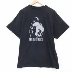 XL/古着 半袖 Tシャツ メンズ THE MAN IN BLACK クルーネック 黒 ブラック 25aug30 中古