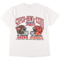 古着 80年代 CHED SUPER BOWL XXIII スーパーボウル スポーツプリントTシャツ USA製 メンズM ヴィンテージ/eaa253172