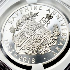 2018年 在位65周年 サファイア戴冠式 NGC PF70UC 5ポンド 銀貨