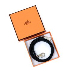 エルメス HERMES ショルダーストラップ バンドリエール エプソン (レザー) SV金具 バッグアクセサリー ケリー ボリード 交換用 レディース メンズ ブルーアンクル (ブルー) 中古 mbb06008