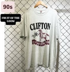 90s FRUIT OF THE LOOM CLIFTON MUSTANGS 1996 プリントTシャツ　90年代　フルーツタグ　古着　メンズ古着　ヴィンテージ　アメカジ　ガレッジ　クリフトンハイスクール　グレー　XXL