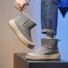 ブーツ メンズ ヴィンテージスタイル モーターサイクルブーツ 滑り止め 厚底カジュアルシューズ アウトドア 活動 ランニング用 オールシーズン着用 おしゃれ 個性的 ラウンドトゥ ショートブーツ メンズファッション メンズブーツ グレー