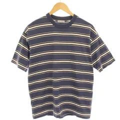 B&Y ユナイテッドアローズ BEAUTY&YOUTH ビューティー&ユース BYクリアボーダークルーネックショートスリーブTシャツ カットソー 半袖 S 青 ブルー 白 ホワイト 茶 ブラウン 1217-175-2557 /HN