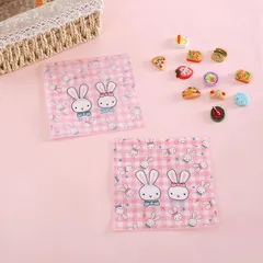 ジップ袋 ジップバッグ フィルムチャックバッグ スクエア型 ペアうさぎチェック柄