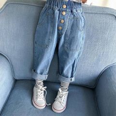 【新品】お洒落な韓国子供服　90  110  デニムパンツ　ジーンズ