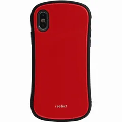  グランサンク i select iPhone Xs/X 対応ケース(カードポケット付)[TPU×背面強化ガラス] ise-01rd 送料無料 即納