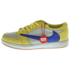 NIKE (ナイキ) ×TRAVIS SCOTT WMNS AIR JORDAN 1 RETRO LOW OG トラヴィス スコット ウィメンズ エアジョーダン1 カナリー ローカットスニーカー US10/27.0cm DZ4137-700