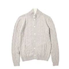 GRAN SASSO グランサッソ / ニットカーディガン スタンドカラー ケーブル編み ミドルゲージ ヴァージンウール カシミヤ ベージュ 399574のサムネイル