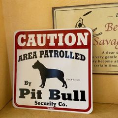 Caution コーションサインボード　ピットブルテリア　 アメリカ直輸入　新品未使用