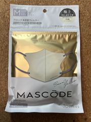 MASCODE マスコード 3Dマスク CREAM YELLOW M マスク　紐　ASH BLUE