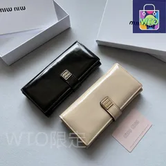 【今日特価】Miu Miu ミューミュー 新作財布 油蝋小牛皮使用、質感が細かく柔らかく仕上がり精巧