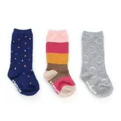 【新品】 stample スタンプル ガールズ柄ベビーハイソックス 3足組 9-11cm