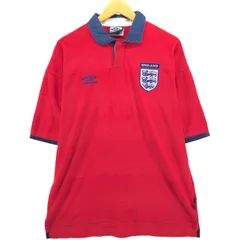 古着 90~00年代 アンブロ UMBRO イングランド代表 パイル地 襟付き サッカーユニフォーム ゲームシャツ メンズL相当/evb030029のサムネイル