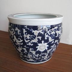 古伊万里大型火鉢▫窯印上瀧窯製▫睡蓮鉢▫鉢カバー▫メダカ金魚鉢