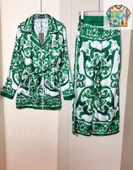 【今日WTO】Dolce&Gabbana Mediterranean Porcelain Loungewear Set / ドルチェ & ガッバーナ 地中海磁器柄ルージュウェアセット-HK44