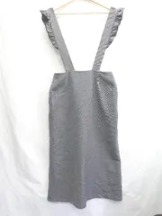 ◇ Θ Samansa Mos2 blue 肩フリル ジャンパースカート サロペットスカート サイズF グレー レディース E  【1502030032871】