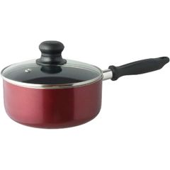 リビング 片手鍋 18cm IH対応 フッ素加工 焦げ付きにくい レッド CUISINE 1