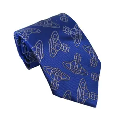 【新品】Vivienne Westwood ヴィヴィアンウエストウッド ネクタイ AW2023 S81050004 W00OA K410CS-NAVY BLUE 先幅約8.5cm 送料無料  専用BOX 箱付き シルク100％ ギフト 人気 高級 ブランド 成