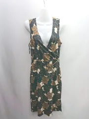 ◇ ⊂Φ Spoiled Girl 花柄 ノースリーブ 膝下 ワンピース サイズM ブラック ブラウン レディース E  【1502030034578】