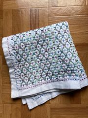 完成品　刺し子 ふきん　くぐり刺し　福豆　30×30
